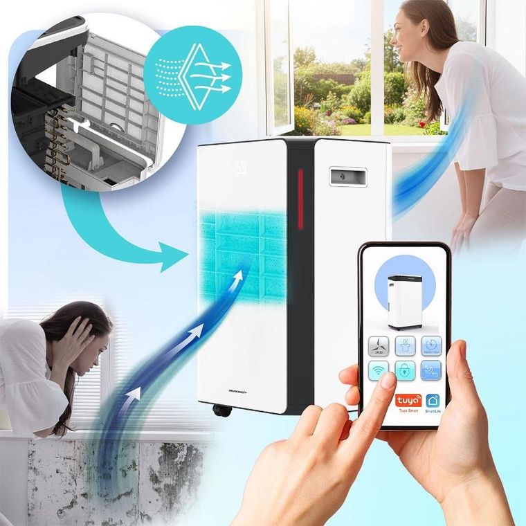 Berdsen, osuszacz powietrza kompresorowy, pochłaniacz wilgoci, 20l/24h, higrostat, biały, BD-532