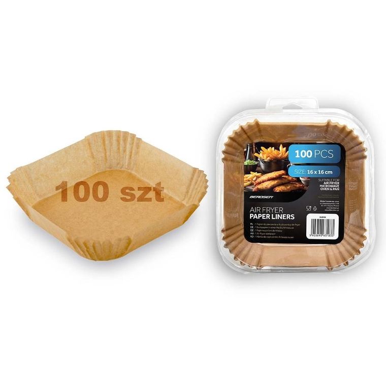 Berdsen, papier do pieczenia, wkładki do frytkownicy, 16 cm, 100 szt.