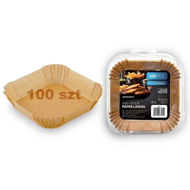 Berdsen, papier do pieczenia, wkładki do frytkownicy, 20 cm, 100 szt.