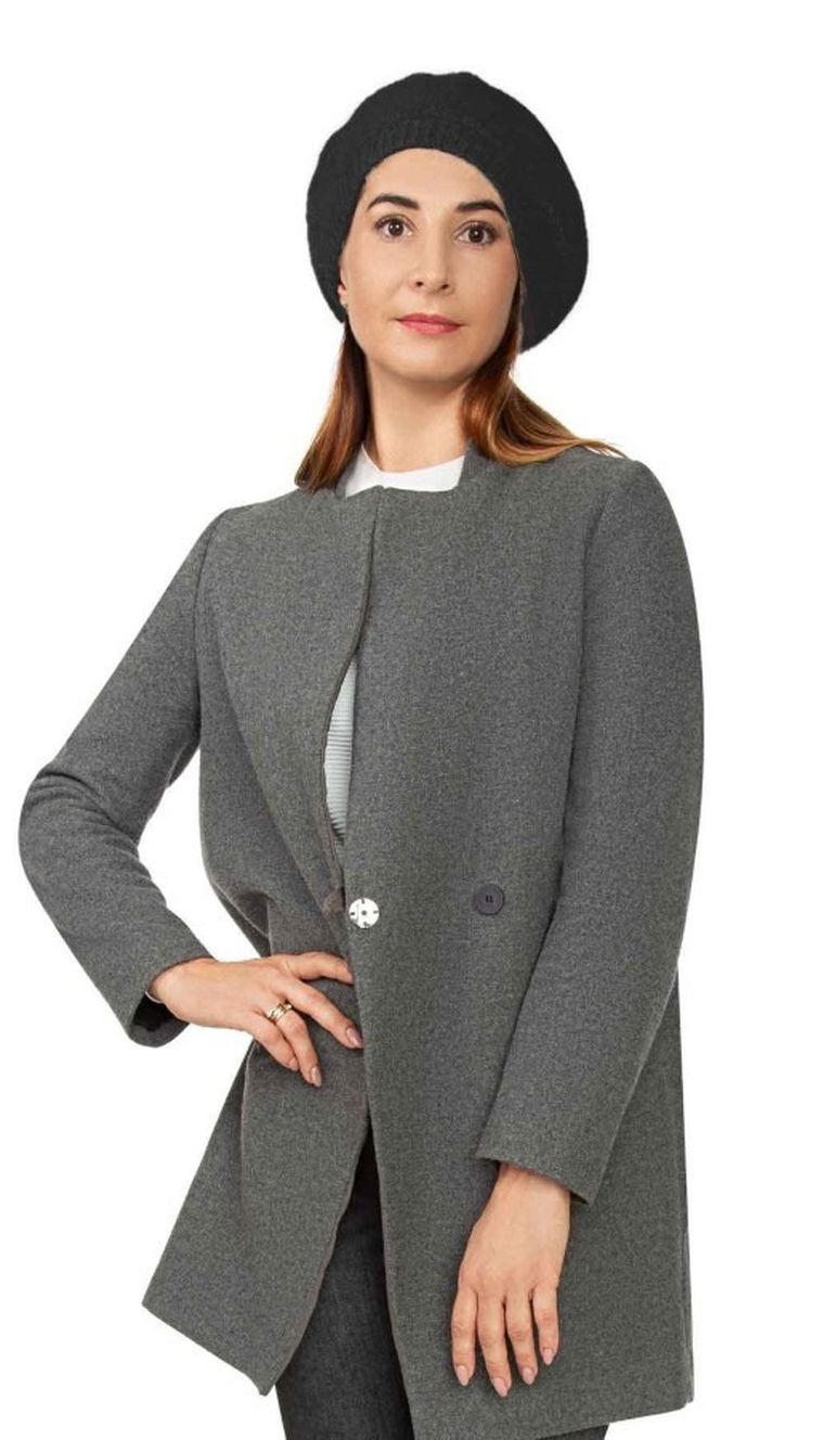 Beret damski, czarny, Ambra