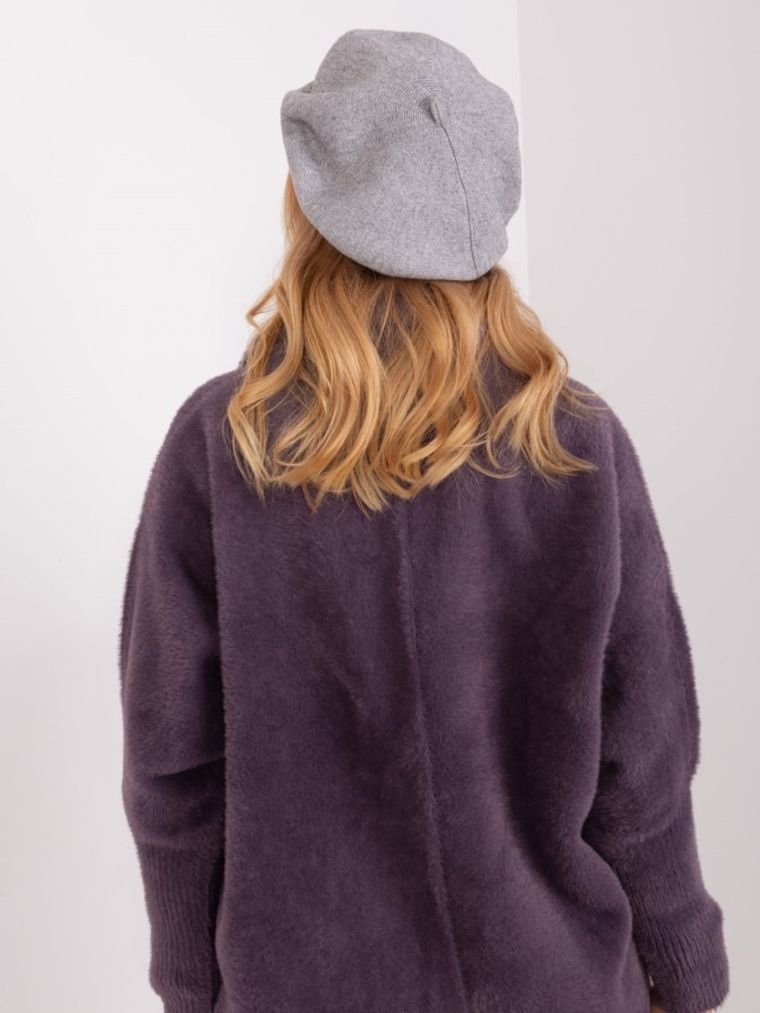 Beret damski, szary, Italy Moda