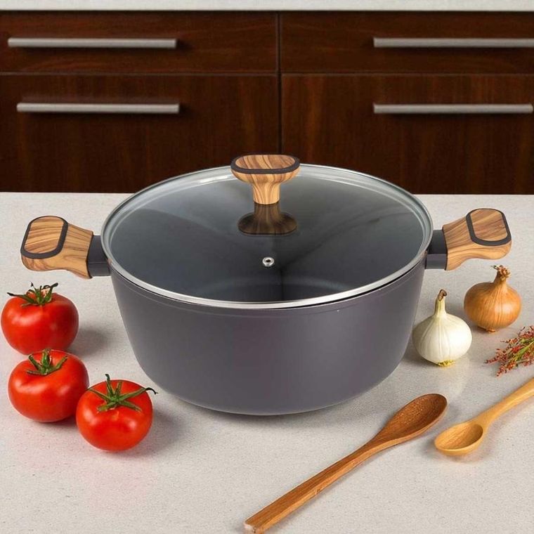 Bergner, Charcoal, garnek multiclad z pokrywą, 28 cm