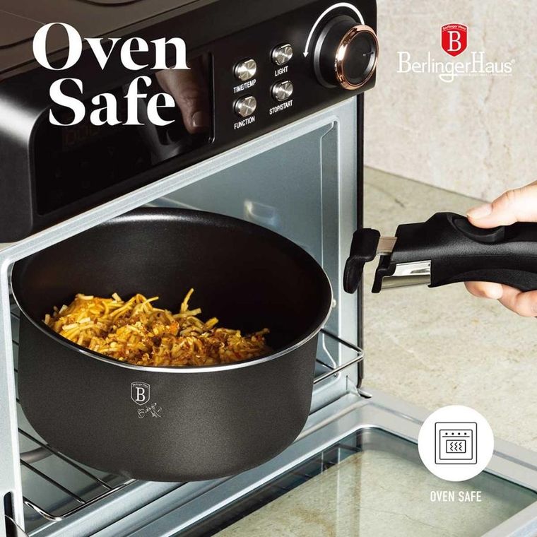 Berlinger Haus, Anthracite, zestaw: garnki tytanowe z pokrywą + patelnie, 9 elementów