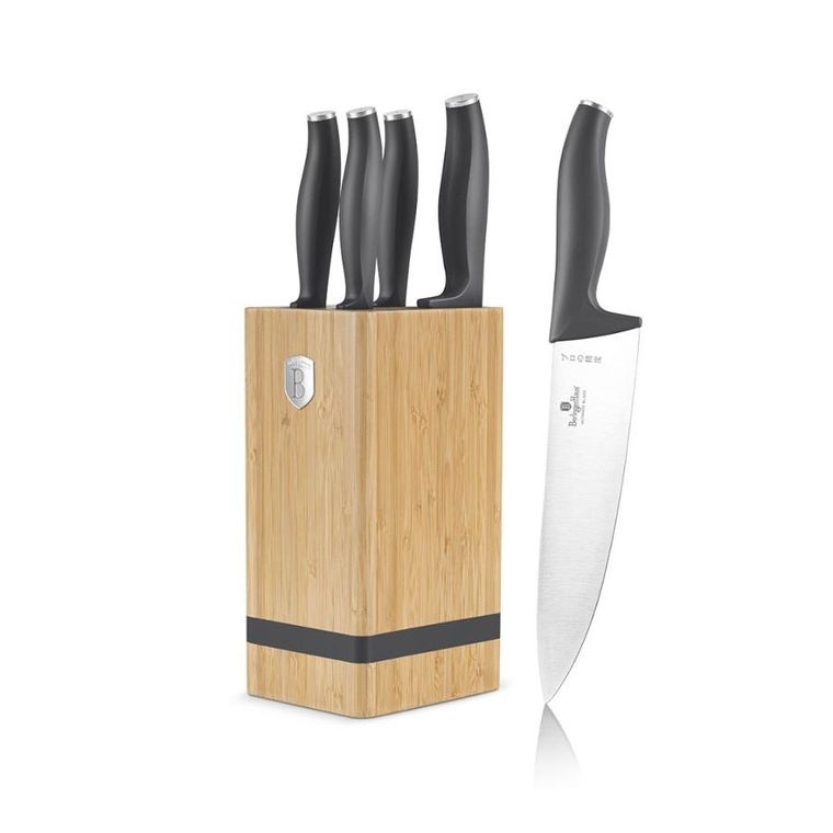 Berlinger Haus, Anthracite, zestaw noży w bloku bambusowym