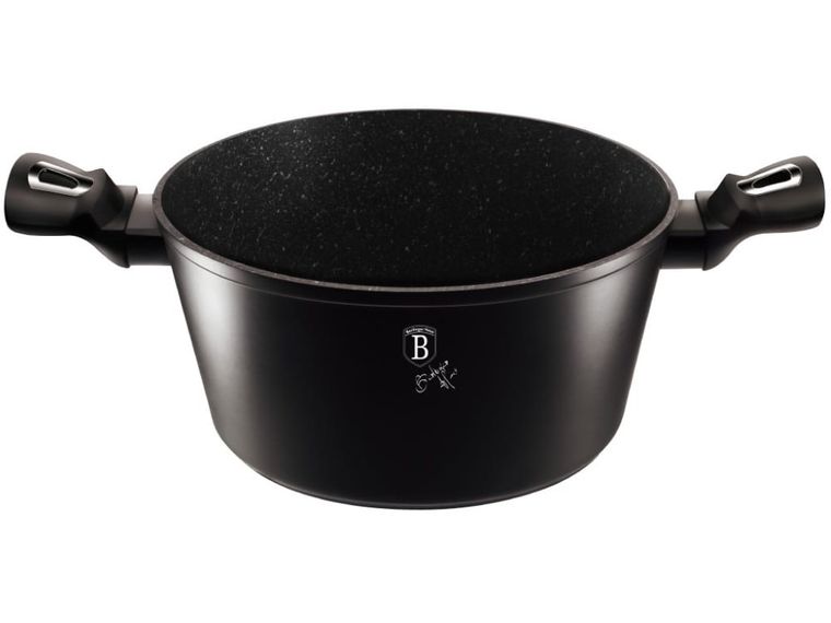 Berlinger Haus, Black Silver, zestaw: garnki granitowe z pokrywą + patelnie + akcesoria, 15 elementów