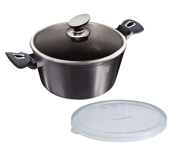Berlinger Haus, Carbon Pro, zestaw: garnek z pokrywą + patelnia, 4 elementy