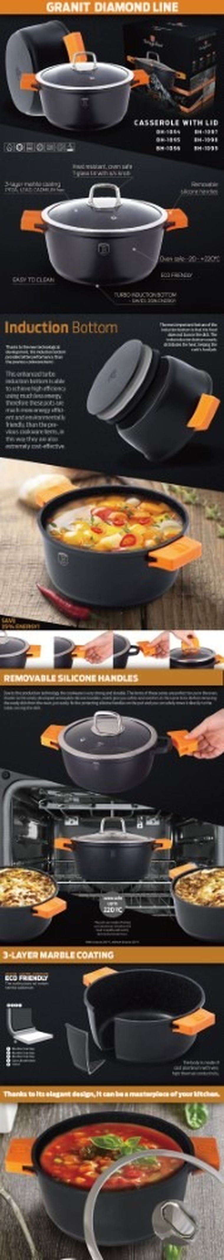 Berlinger Haus, Granit Diamond, garnek granitowy, 2.4l