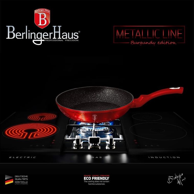 Berlinger Haus, patelnia granitowa, 28 cm, Metallic Line red