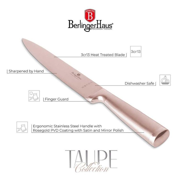 Berlinger Haus, Rose Gold, stalowy nóż do filetowania, 22 cm, BH-2937
