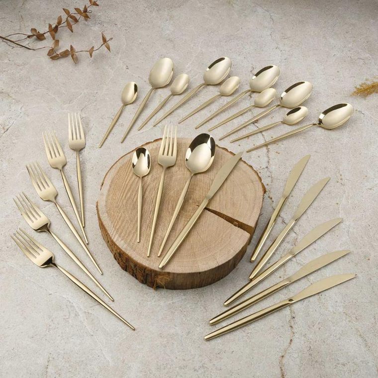 Berlinger Haus, sztućce, połysk champagne, 24 elementy