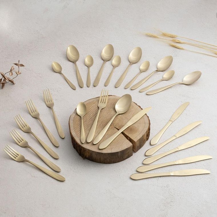 Berlinger Haus, sztućce satyna, champagne, 24 elementy