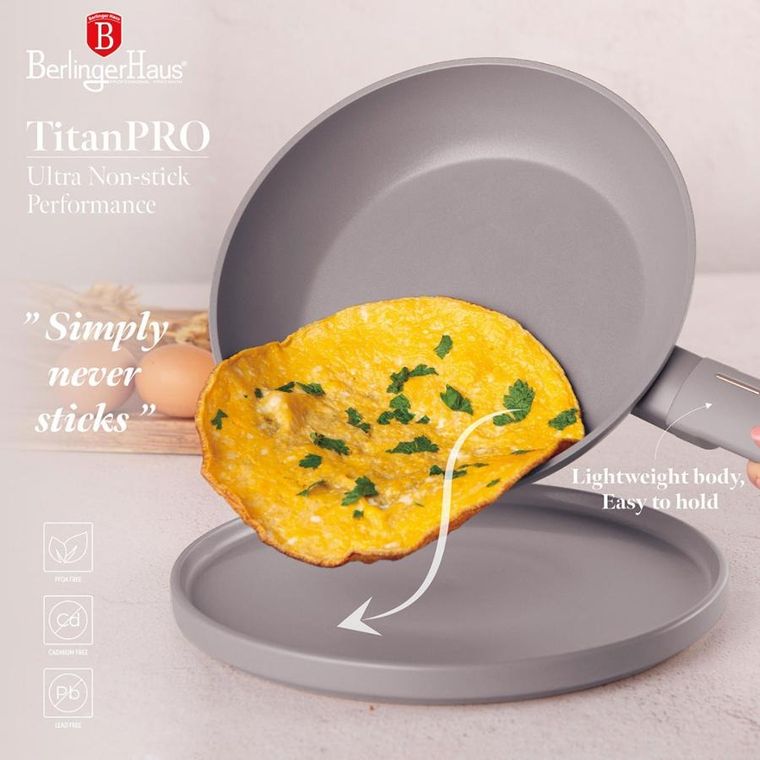 Berlinger Haus, Taupe, zestaw patelni tytanowych, 3 szt.