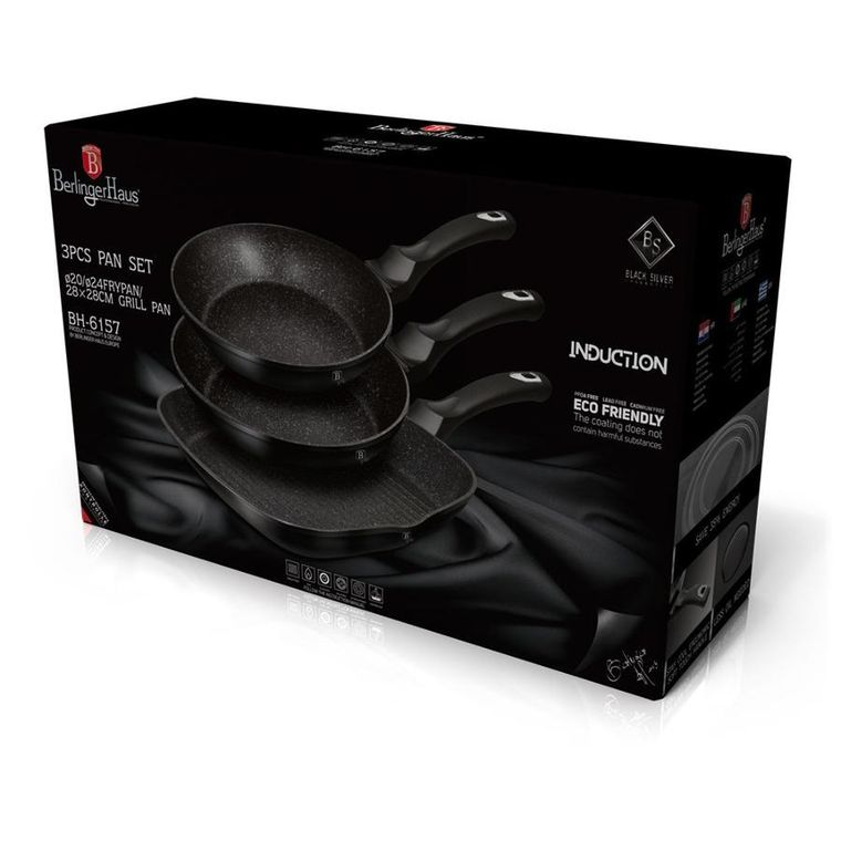 Berlinger Haus, zestaw 3 patelni granitowych
