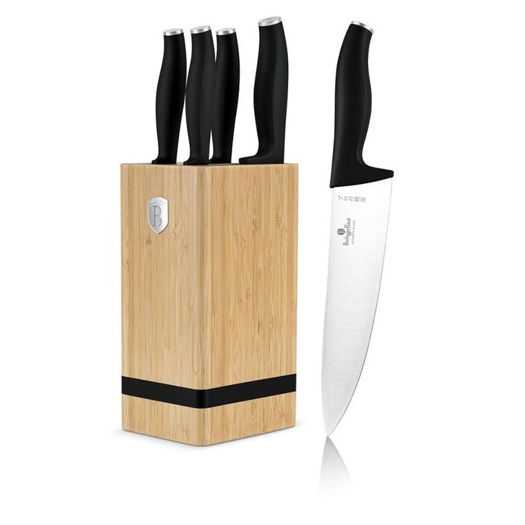 Berlinger Haus, zestaw noży w bloku bambusowym, matte black