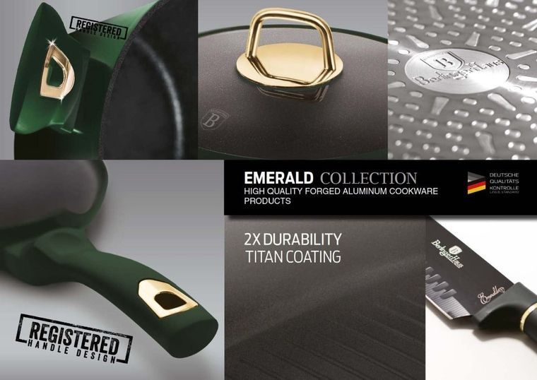 Berlinger Haus, zestaw noży w stojaku, 8 elementów, Metallic Line, Emerald