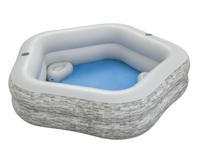 Bestway, basen dmuchany z siedziskami i uchwytem na napoje, gwiazdka, 213-206-53 cm