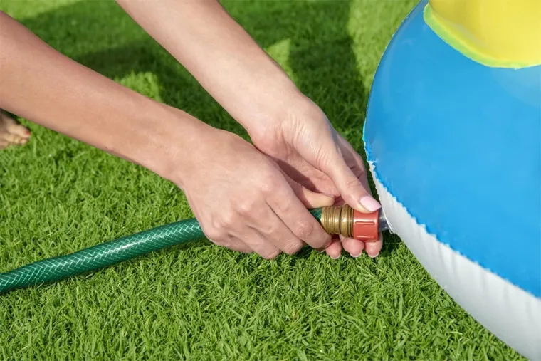 Bestway, basen dmuchany ze zjeżdzalnią, wodny plac zabaw, tęcza, 257-145-91 cm