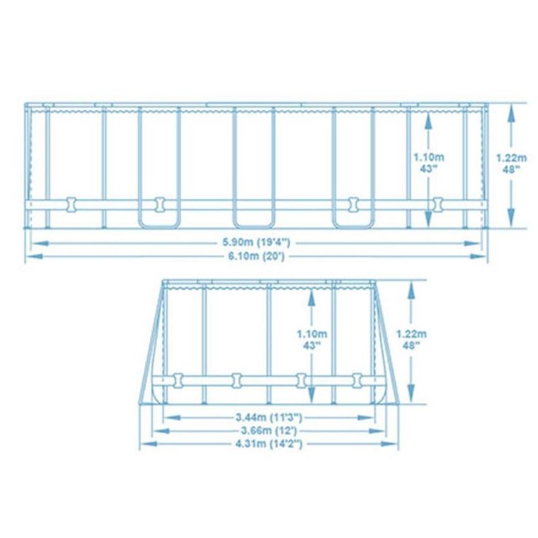 Bestway, basen ogrodowy, stelażowy, zestaw 13w1, 610-366-122 cm