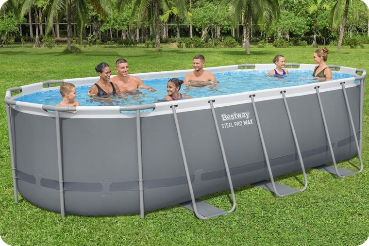 Bestway, basen ogrodowy, stelażowy, zestaw 17w1, 549-274-122 cm