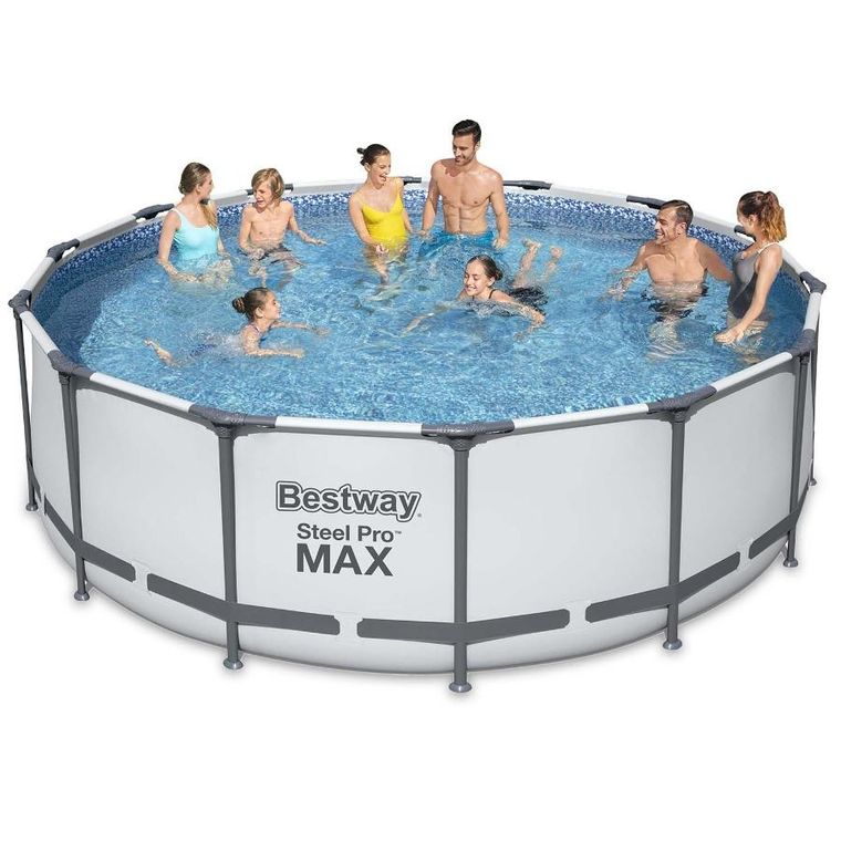 Bestway, basen stelażowy z pompą filtrującą i akcesoriami, okrągły, 122-457 cm, zestaw 11w1
