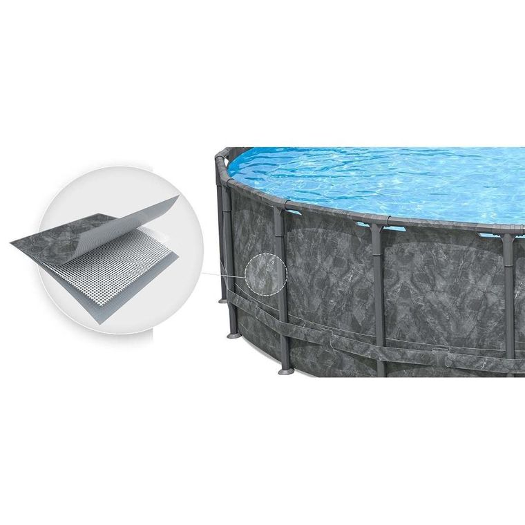 Bestway, basen stelażowy z pompą filtrującą i akcesoriami, szary,132-671 cm, zestaw 11w1