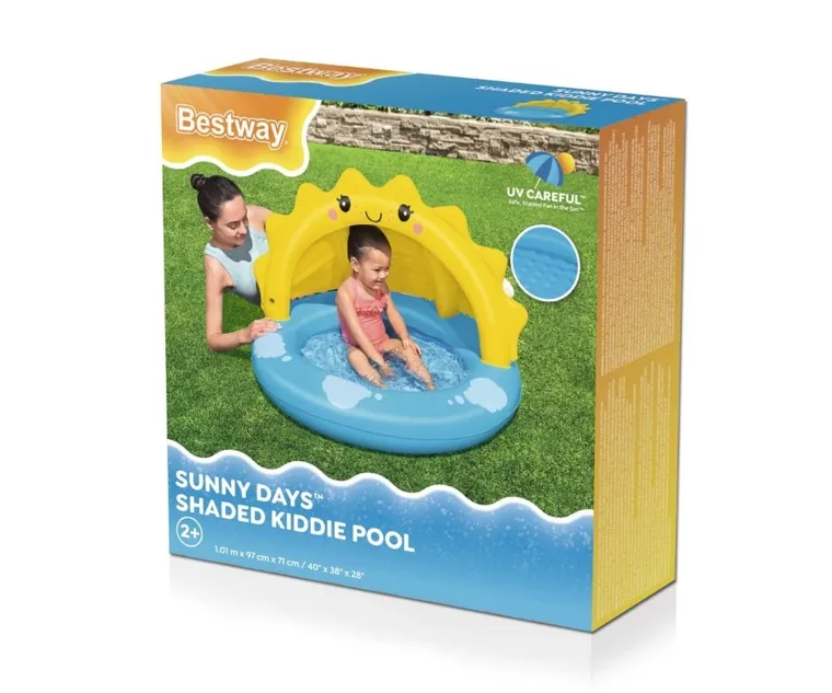 Bestway, basenik dmuchany z daszkiem i pompowanym dnem, słoneczko, 1,01-97-0,71m