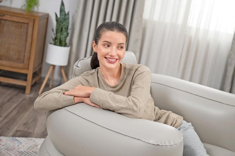 Bestway, dmuchany fotel, jasny