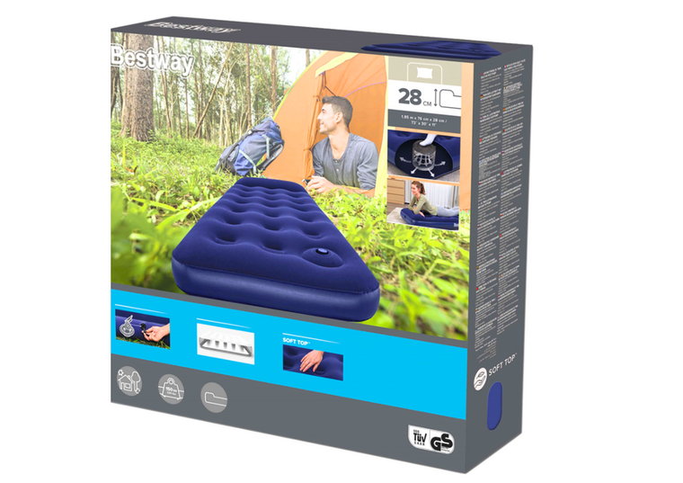 Bestway, dmuchany materac, jednoosobowy, 185-76-28 cm