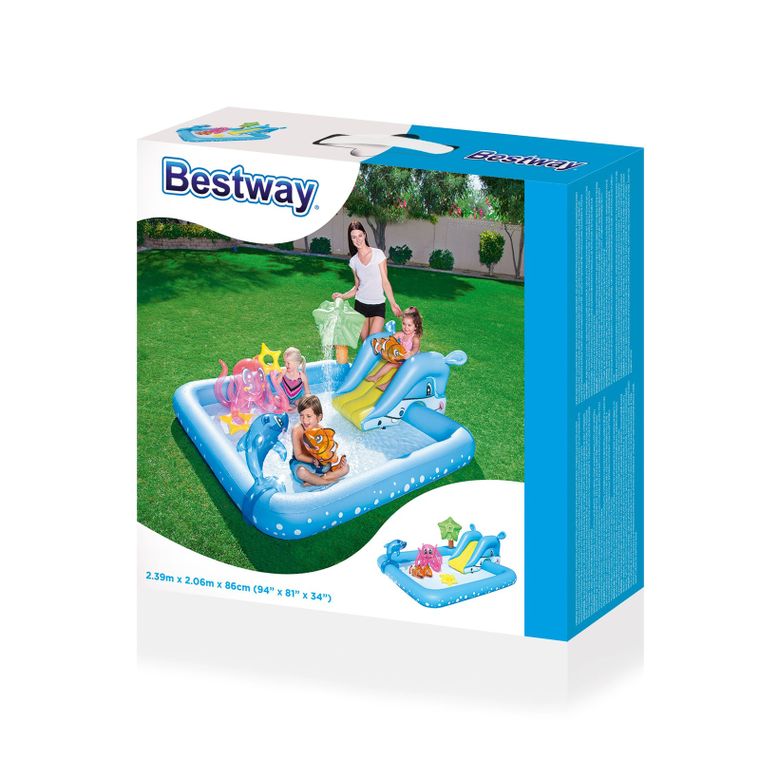 Bestway, Fantastic Aquarium, basen z placem zabaw, 239-206-86 cm