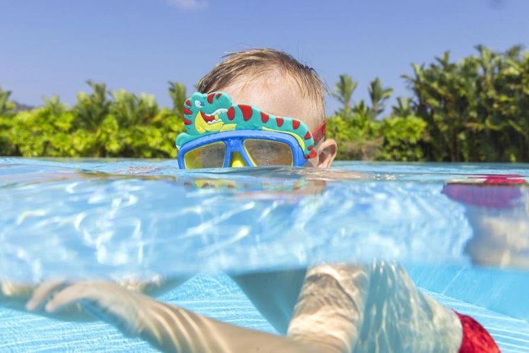 Bestway, okulary do pływania, dinozaur