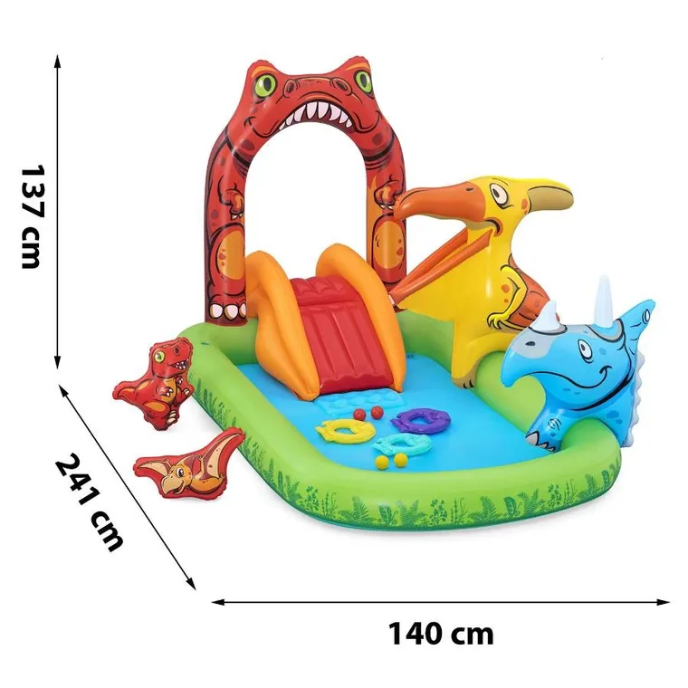 Bestway, plac zabaw, dmuchany, jurassic, 241-140-137 cm
