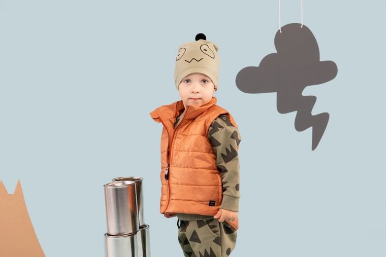 Bezrękawnik chłopięcy, brązowy, Olivier, Pinokio