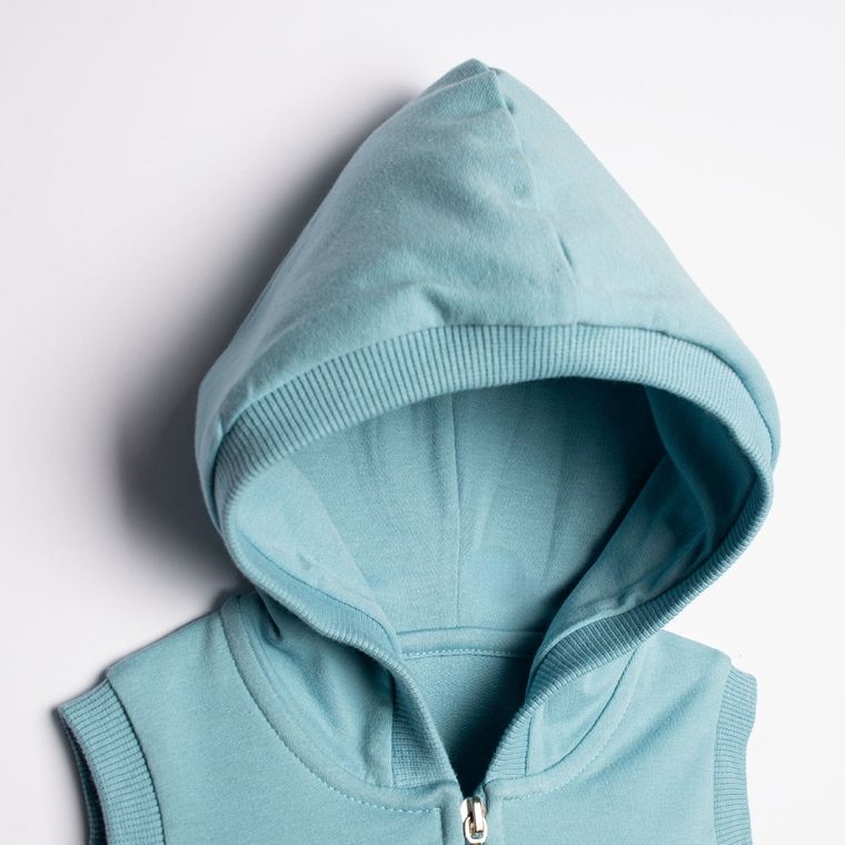 Bezrękawnik chłopięcy z kapturem, niebieski, Nicol