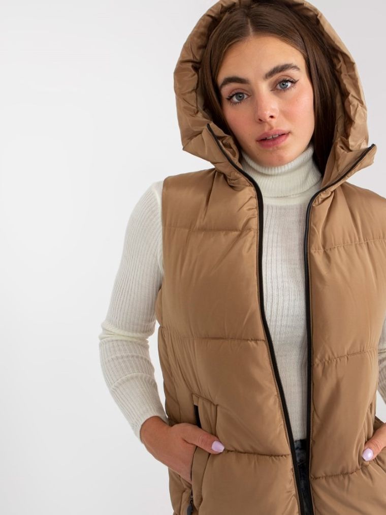 Bezrękawnik damski, beżowy, Minority