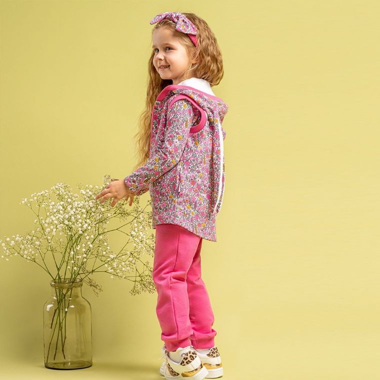 Bezrękawnik dziewczęcy z kapturem, różowy, Nicol