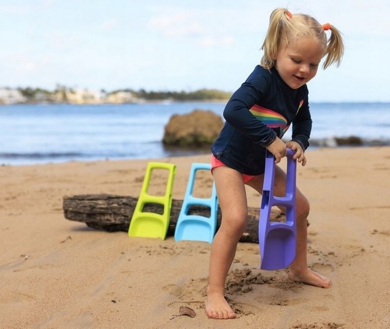 Bibio, duża łopata do piasku, turkus