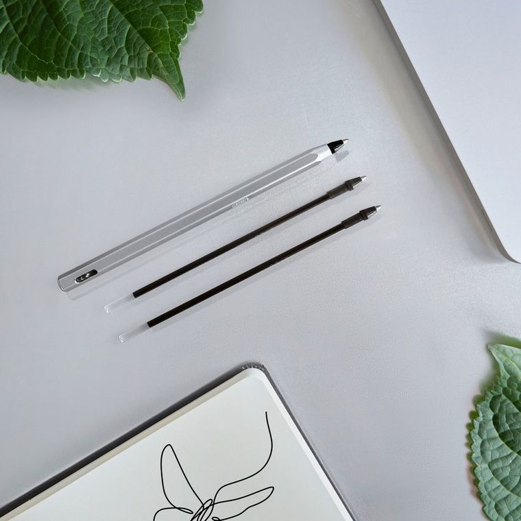 Bic, Cristal Renew Metal, długopis + wkłady, niebieski