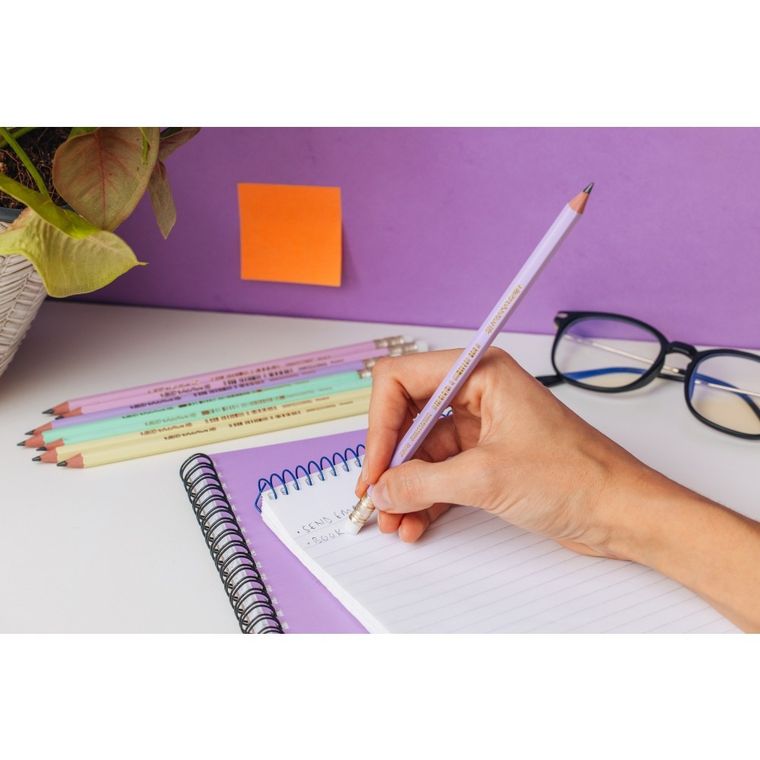 Bic, Evolution Pastel, ołówek z gumką, 5 szt.