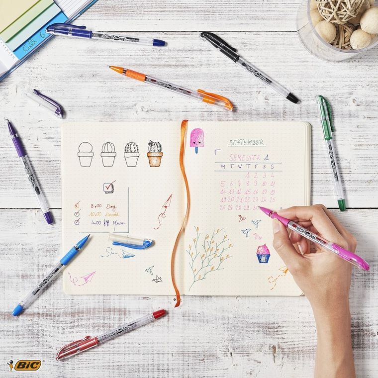 Bic, Gel-ocity, Stic, długopis żelowy, 0.5 mm, 4 szt.