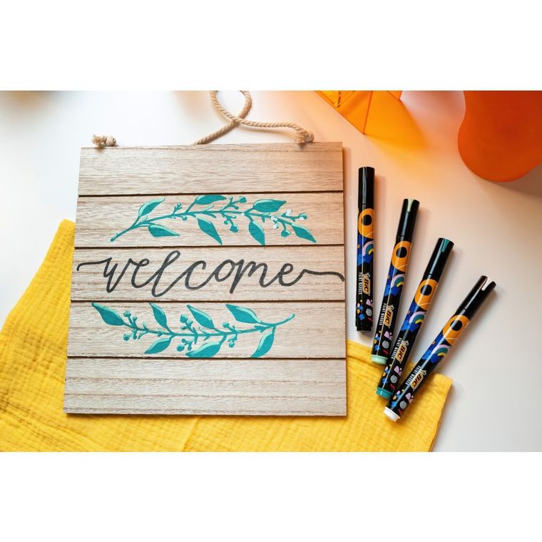 Bic, Intensity Classic Paint, markery akrylowe, czarne, 12 szt.