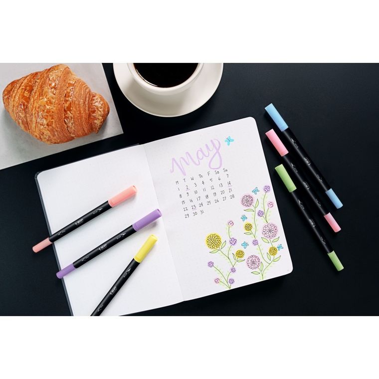 Bic, Intensity Dual Tip Pastel, pisak dwustronny, 6 szt.