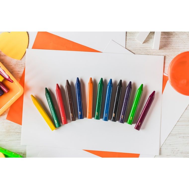 Bic, Kids, Plastidecor Triangle, kredki świecowe trójkątne, 12 kolorów