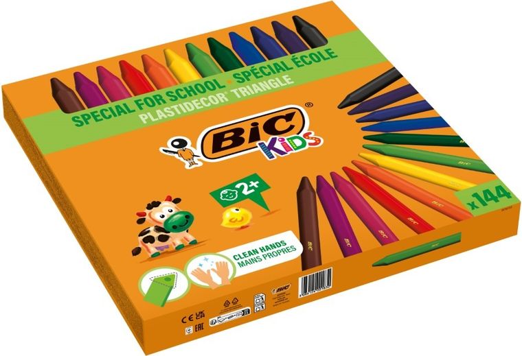 Bic Kids, plastidecor triangle, zestaw piśmienniczy, 144 szt.
