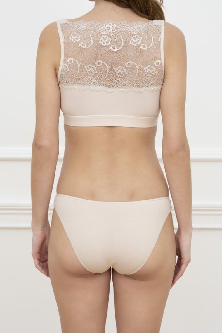 Biustonosz damski, jasnoróżowy, koronka, Margo, Italian Fashion