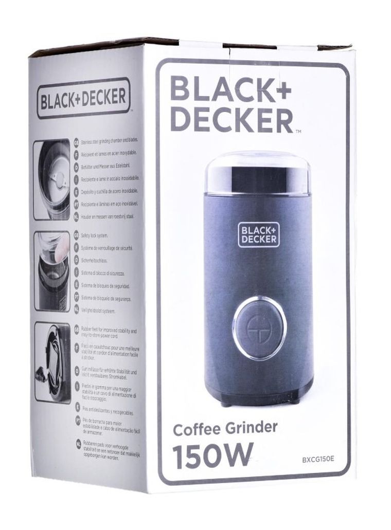 Black&Decker, młynek elektryczny do kawy, BXCG150E, ES9080010B, 150W, udarowy, czarny