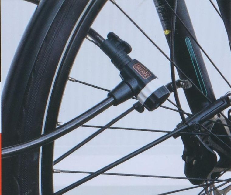 Black&Decker, zapięcie rowerowe linka na zamek, 10-900mm