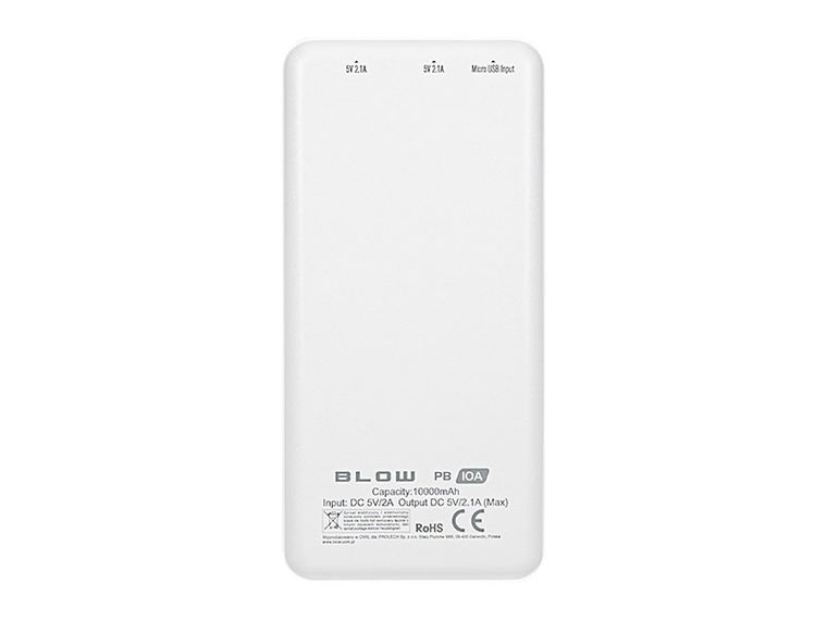 Blow, power bank, biały, 10000MAH, PB10A