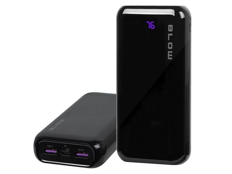 Blow, power bank, czarny, 20000MAH, 20W, PB20F