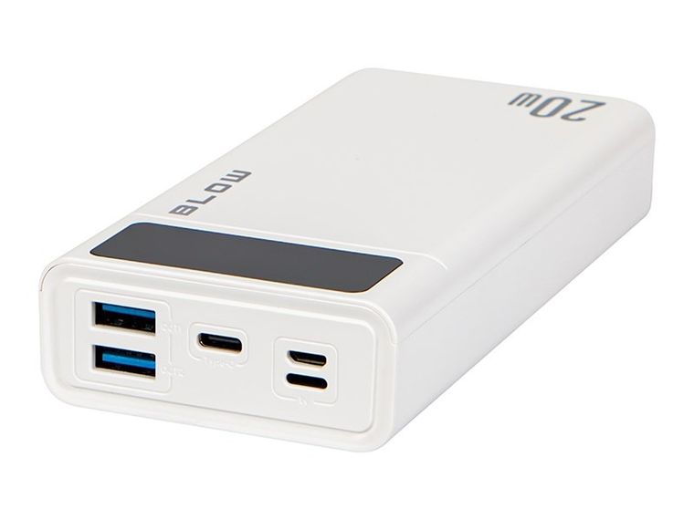 Blow, powerbank, 20000 mAh, QC+PD, 20W + LIGHTNING, biały, PB20E