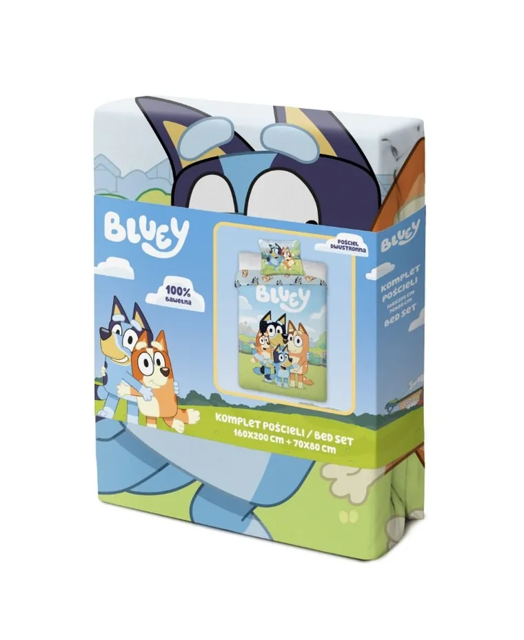 Bluey, 2-częściowy komplet pościeli bawełnianej, 160-200 cm